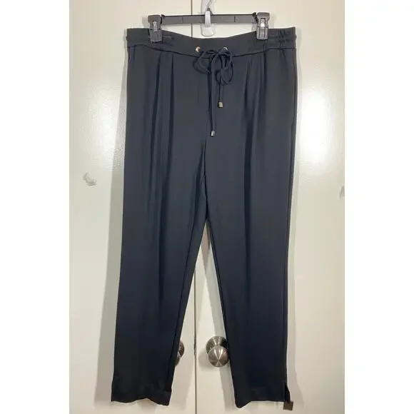 Laundry by Shelli Segal Black Ponte Knit Elastic Waist Pants Size Large - Picture 2 of 10
